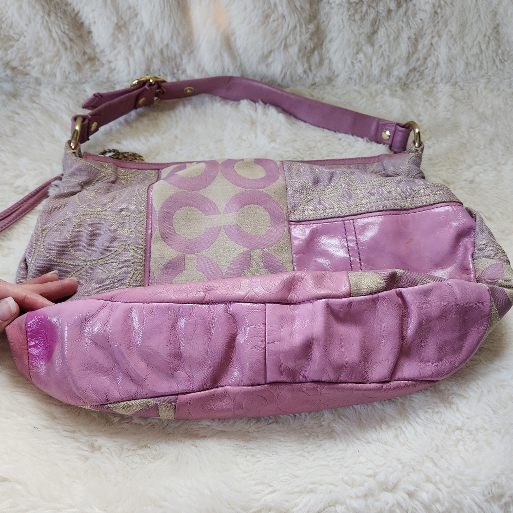 Coach Ali Patchwork Pieced Hobo Bag Y2K Purple - Picture 5 of 16